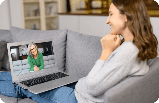 Woman using a laptop